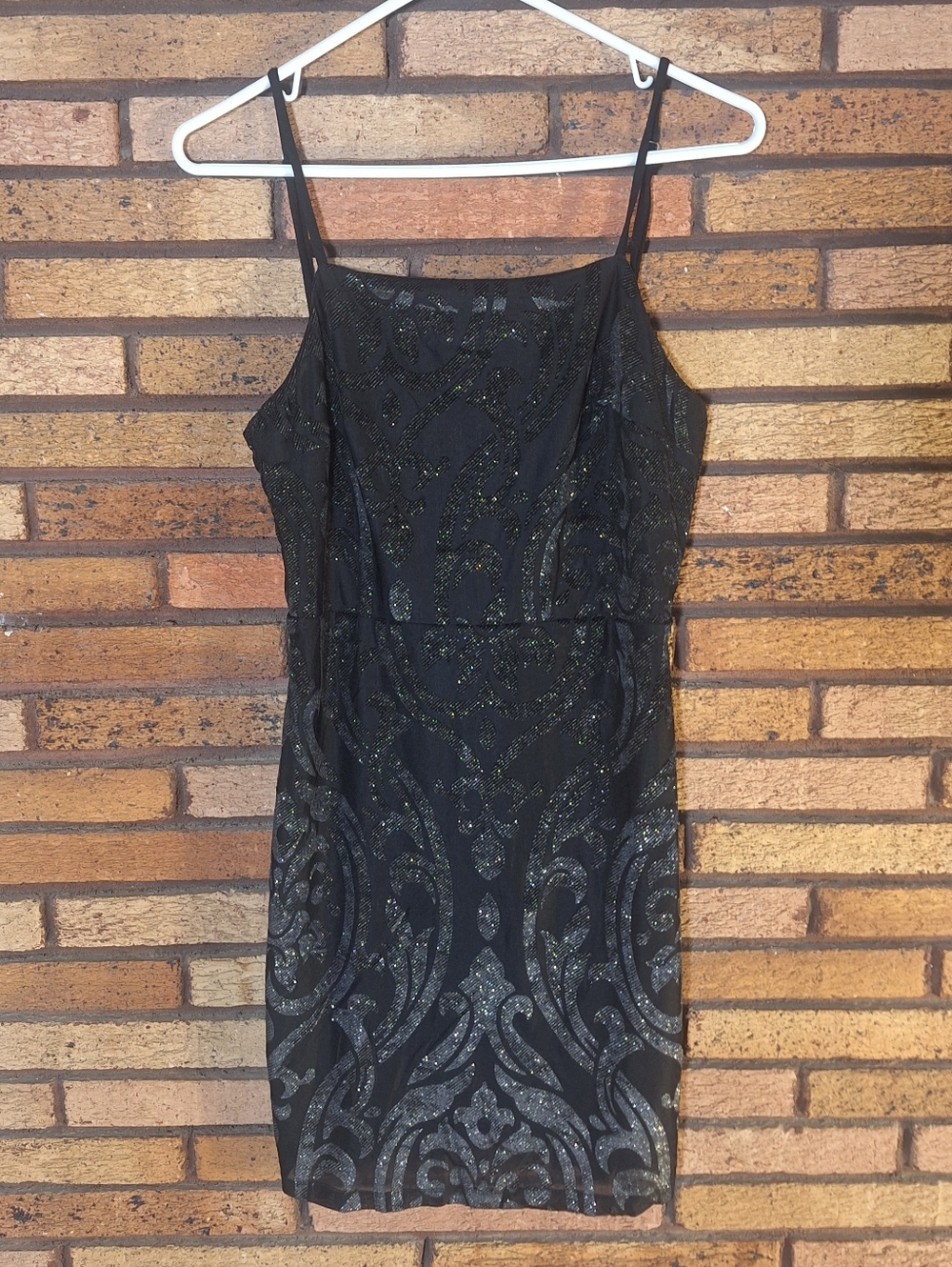 Lulus Medium Black True Desire Sparkly Tie-Back Bodycon Mini Dress